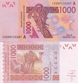 Ivory Coast West African States 1000 Francs 2013 P 115Am UNC
