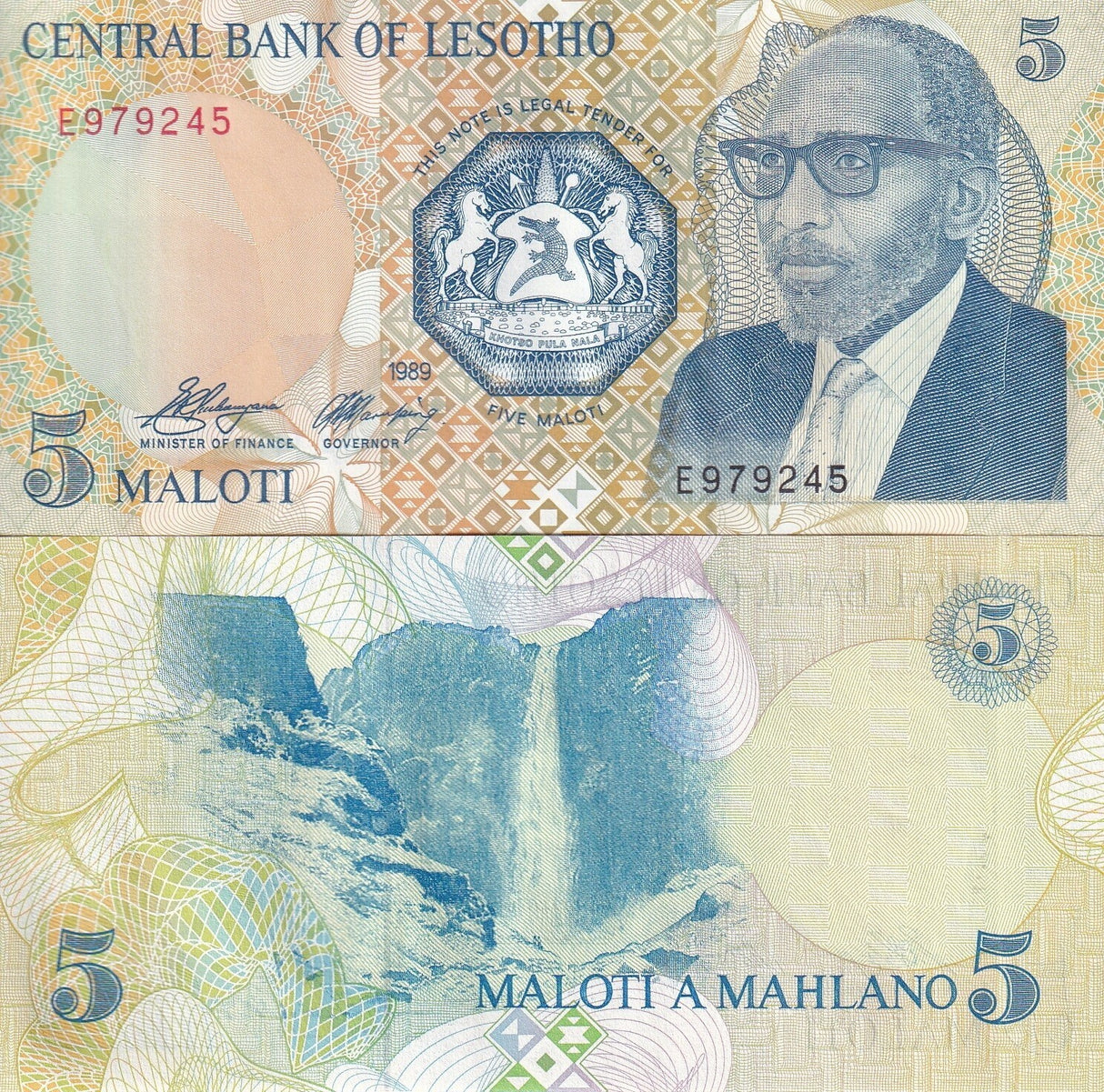Lesotho 5 Maloti 1989 P 10 UNC