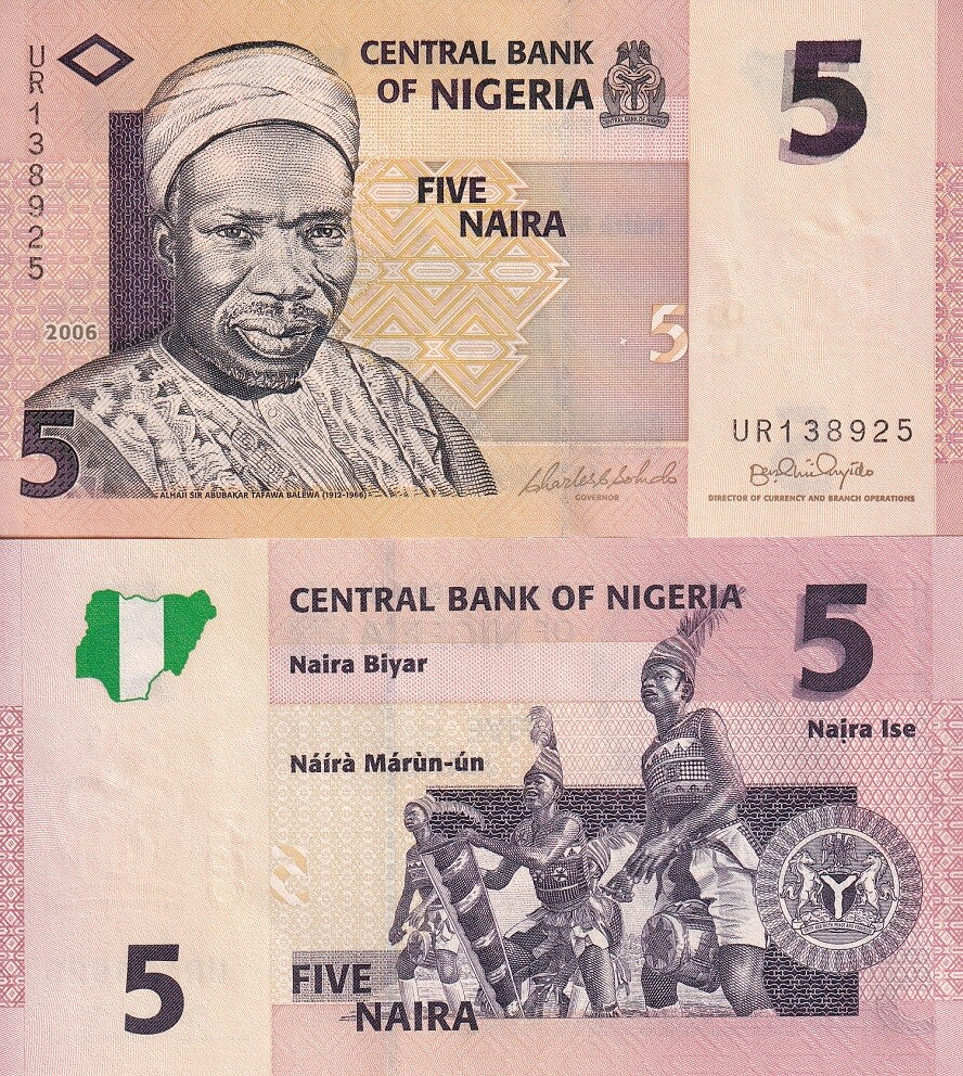 Nigeria 5 Naira 2006 P 32 a UNC , Nkpokiti Drummers , Paper
