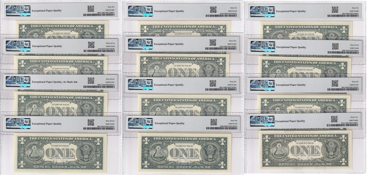 United States SET 12,1 Dollar USA Mixed States A-L Gem UNC PMG 65 66 67 EPQ