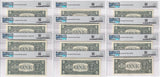 United States SET 12,1 Dollar USA Mixed States A-L Gem UNC PMG 65 66 67 EPQ