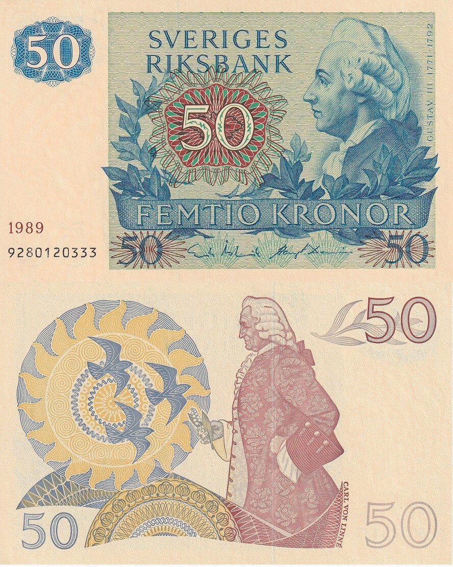 Sweden 50 Kronor 1989 P 53 d AU-UNC