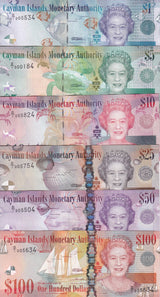 Cayman Islands SET 6 UNC 1 5 10 25 50 100 Dollar 2010 P 38 39 40 41 42 43 QEII