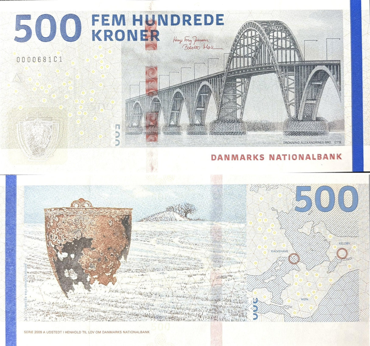 Denmark 500 Kroner 2019 ND 2020 Sign Jensen & Møller P 73 UNC