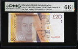 Gibraltar 20 Pounds 2011 P 37 Gem UNC PMG 66 EPQ