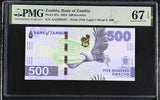 Zambia 500 Kwacha 2024 P 67 a Superb Gem UNC PMG 67 EPQ TOP POP