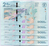 Colombia 2000 Pesos 2018 P 458 UNC Lot 5 Pcs
