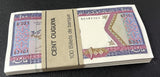 Mauritania 100 Ouguiya 2002 P 4 UNC LOT 100 PCS 1 Bundle NR
