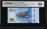 Norway 200 Kroner 2016 ND 2017 P 55 a Superb Gem UNC PMG 68 EPQ Codfish