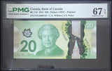 Canada 20 Dollars 2012 Polymer P 108 Wilkins Poloz Superb Gem UNC PMG 67 EPQ