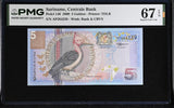 Suriname 5 Gulden 2000 P 146 Superb Gem UNC PMG 67 EPQ , TDLR