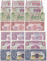 Great Britain Military Set 7 X Lot 3 = 21 UNC 5 10 50 Pence 1 5 Pound P M22 -M49