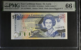East Caribbean 10 Dollars ND 1993 P 27 L St. Lucia Gem UNC PMG 66 EPQ
