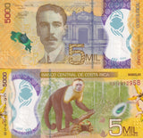 Costa Rica 5000 Colones 2018 ND 2020 P 282 a Polymer UNC ,Mangrove swamp