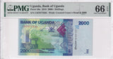 Uganda 2000 Shillings 2019 P 50 e Gem UNC PMG 66 EPQ