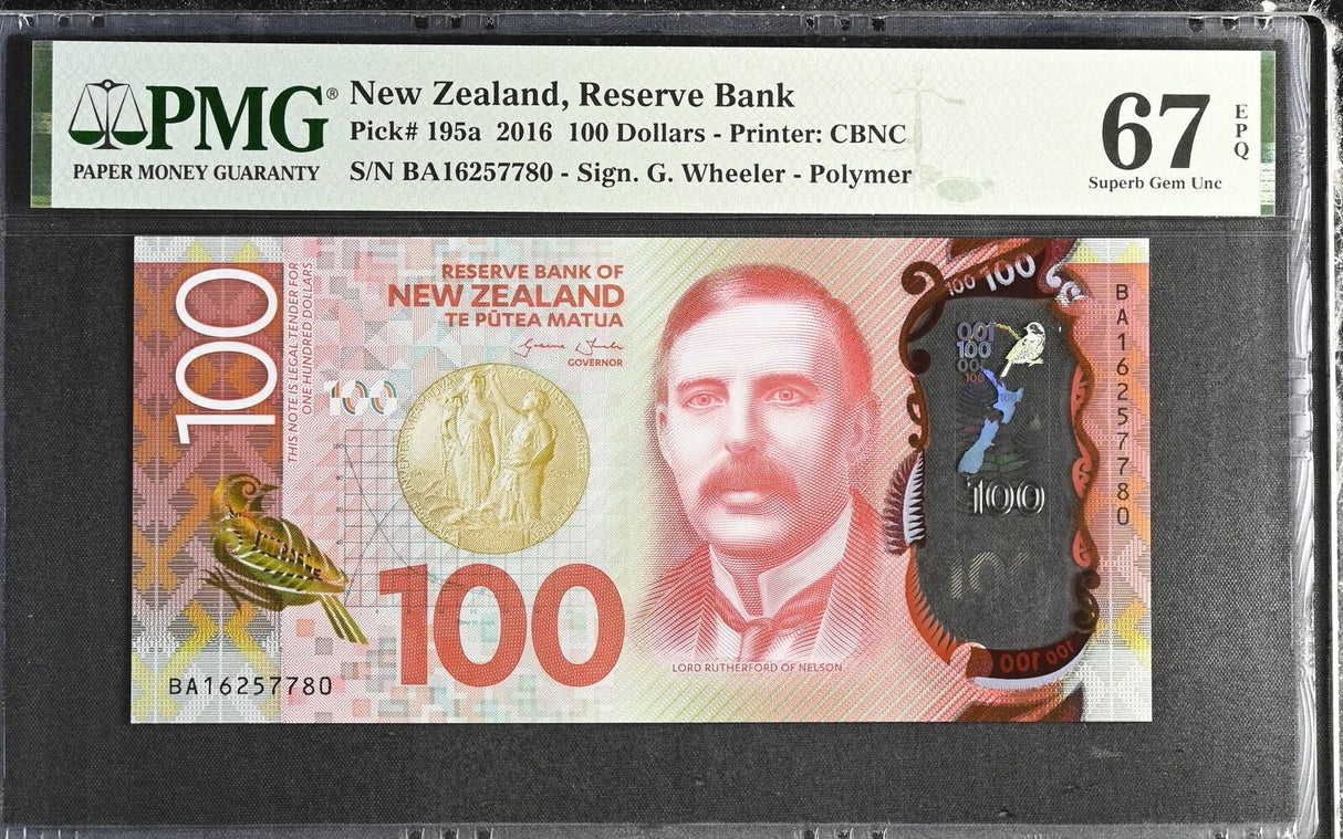 New Zealand 100 Dollars 2016 P 195 a Superb Gem UNC PMG 67 EPQ