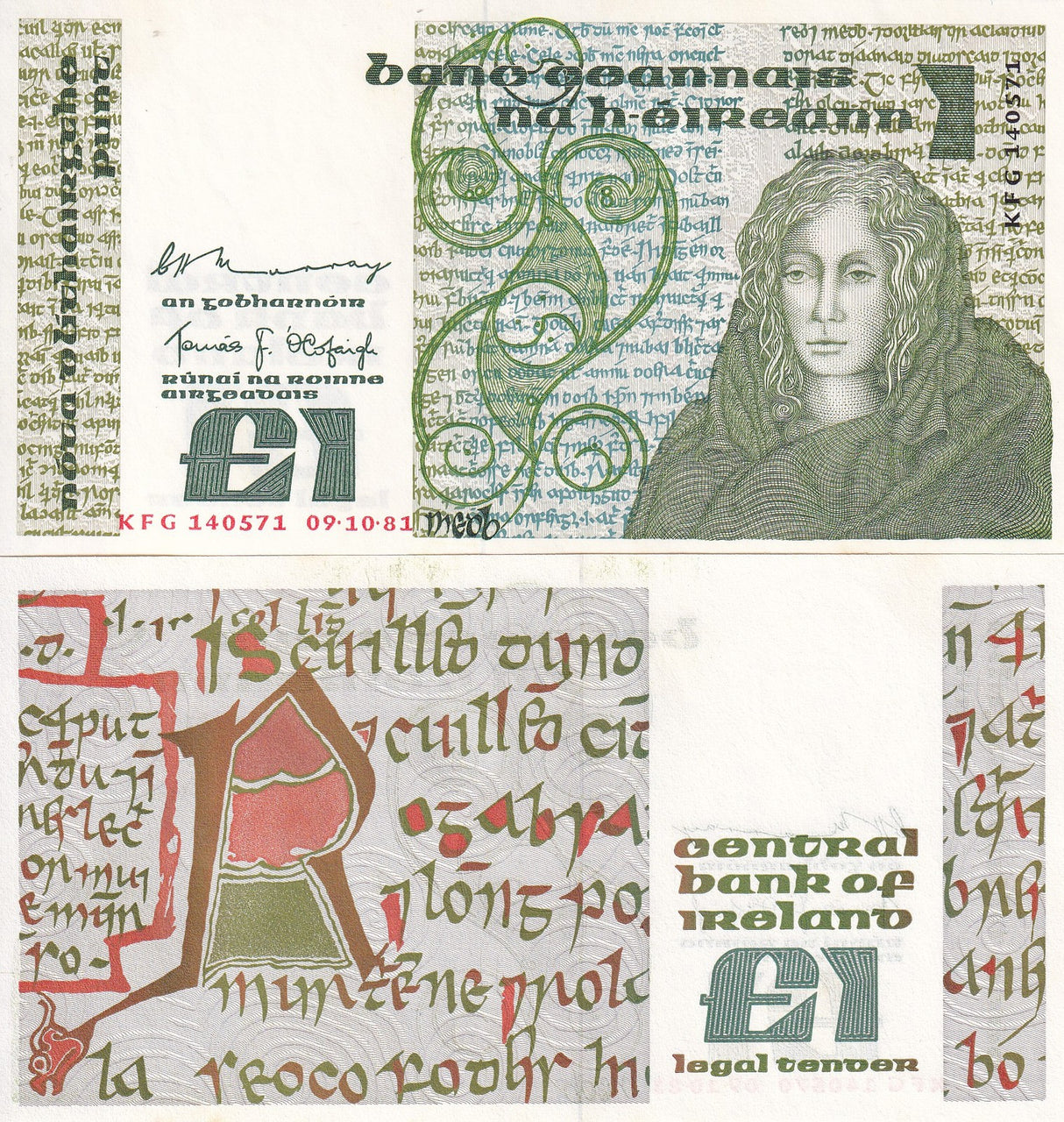 Ireland 1 Pounds 1981 P 70 b UNC