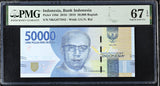 Indonesia 50000 Rupiah 2016 / 2019 P 159 d Superb Gem UNC PMG 67 EPQ