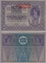 Austria 10000 Kronen 1918/1919 P 65 AUnc Big Size