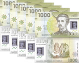Chile 1000 Pesos 2025 P 161 Polymer UNC LOT 5 PCS
