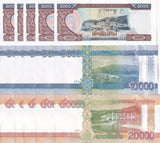 Laos Set 3 X LOT 5 = 15 UNC 5000 10000 20000 Kip 2020/2022 P 41Aa 41b 41C