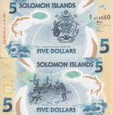 Solomon Islands 5 Dollars ND 2019 P 38 UNC Polymer Lot 5 PCS