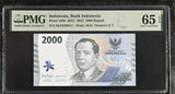 Indonesia 2000 Rupiah 2022 / 2023 P 163 b GEM UNC PMG 65 EPQ