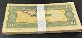 Philippines 10 PESOS 1943 WWII Japanese Occupation P 111 HEAVY USED LOT 100 PCS