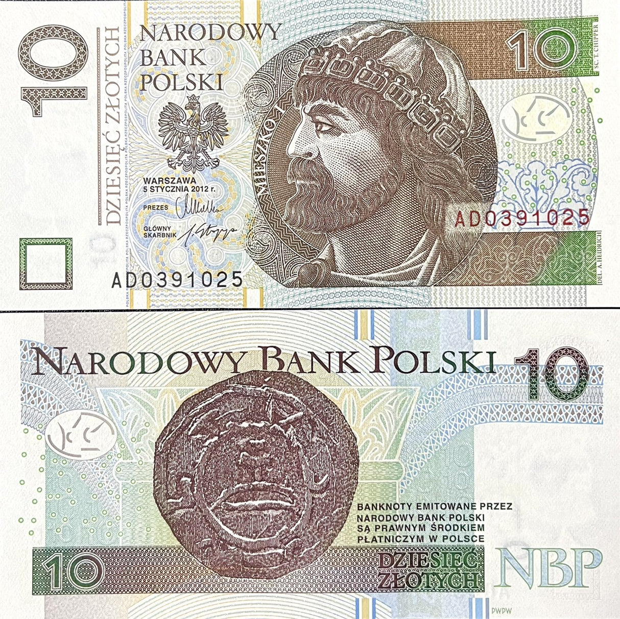 Poland 10 Zlotych 2012 P 183 a UNC