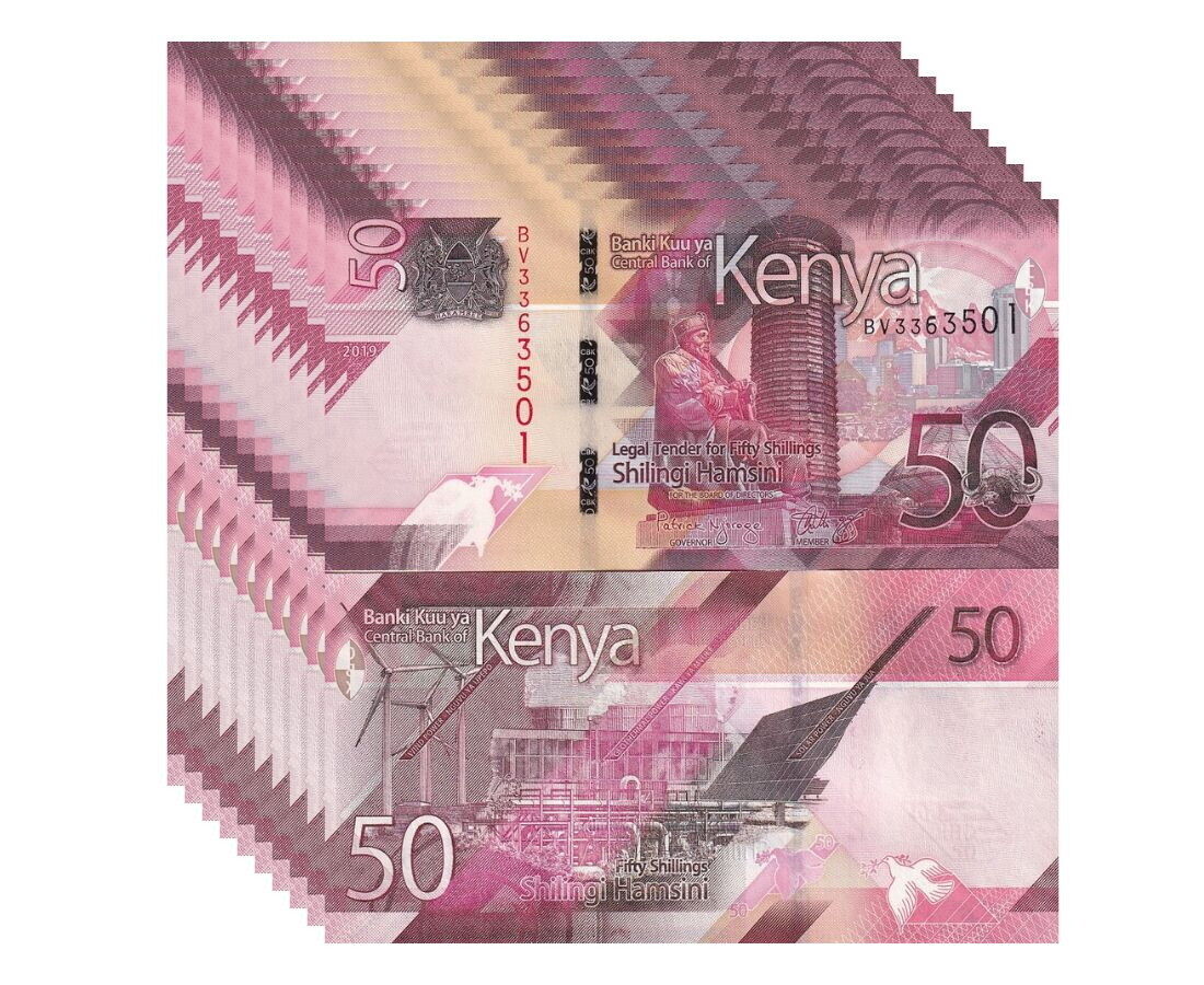 Kenya 50 Shillings 2019 P 52 UNC LOT 10 PCS