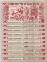 Guinea Bissau 50 Pesos 1990 P 10 UNC Lot 10 Pcs Pansau Na Isna