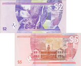 Belize set 2 UNC 2 5 Dollars 2025 P 73 74 NEW Design