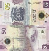 Mexico 50 Pesos 2024 Polymer 100th Anniversary P 138 UNC ,Axolotl ,Ajolote
