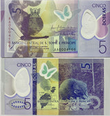 Saint Thomas & Prince 5 Dobras 2016 Polymer P 70 a UNC