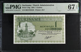 Suriname 1 Gulden 1984 P 116 g Superb Gem UNC PMG 67 EPQ Top Pop