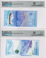 China Set 2, 20 Yuan 2022 P 918 P 919 Superb Gem UNC PMG 67 68 EPQ