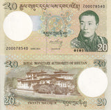 Bhutan 20 Ngultrum 2013 P 30 b Z Prefix Replacement UNC ,Punakha Dzong
