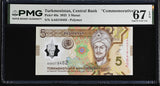 Turkmenistan 5 Manat 2025 P 49 a Commemorative Superb Gem UNC PMG 67 EPQ
