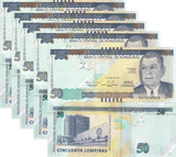 Honduras 50 Lempiras 2022 P 104 UNC LOT 5 PCS