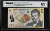 Romania 200 Lei 2026 P 122 p Polymer Superb Gem UNC PMG 69 EPQ