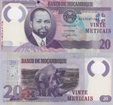 Mozambique 20 Meticais ND 2017 P 149 b Polymer UNC LOT 5 PCS