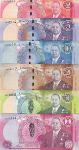 Tonga Set 6 UNC 2 5 10 20 50 100 Pa'anga ND 2015 P 44 45 46 47 48 49
