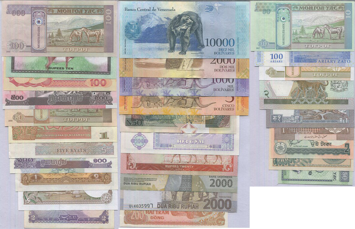 World Banknotes Set 30 Pcs ALL UNC # 1