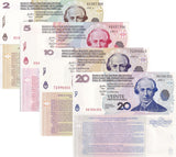 Argentina Set 4 Pcs 2 5 10 20 Pesos 2006 Emergency Note LECOP P SNL
