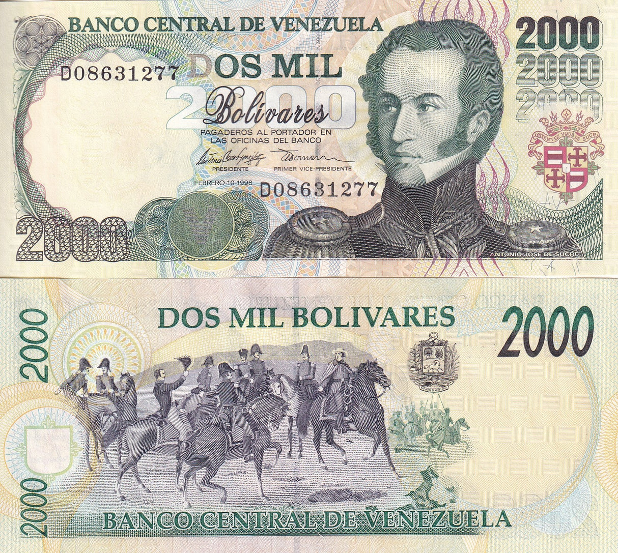 Venezuela 2000 Bolivares 10-02-1998 P 77 b UNC