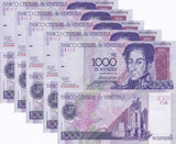 Venezuela 1000 Bolivares 1998 P 79 Lot 5 UNC , Simon Bolívar National Pantheon