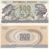 Italy 500 Lire 1966 P 93 a UNC