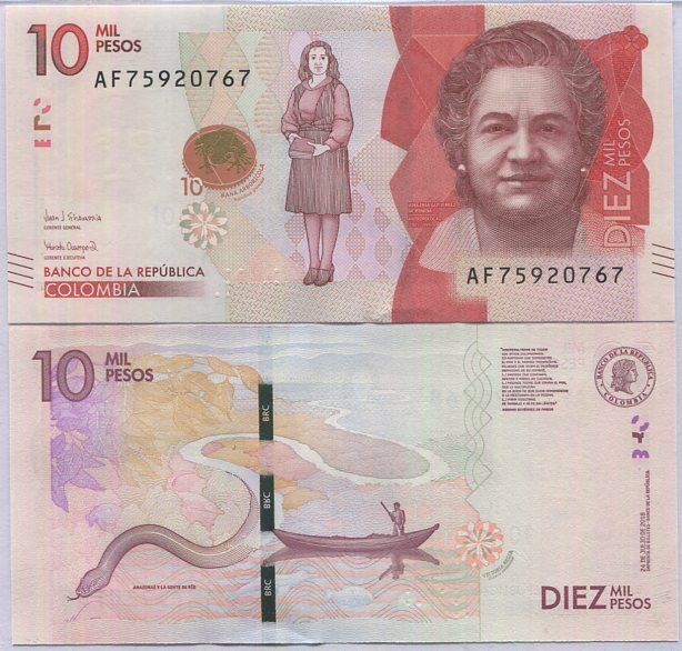Colombia 10000 Pesos 2018/2021 P 460 UNC