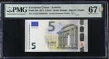 Euro 5 Euro 2013 Austria P 20 n Superb Gem UNC PMG 67 EPQ