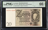 Germany 20 Rentenmark 1929 ND 1945 P 181 b Gem UNC PMG 66 EPQ